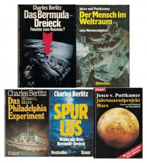 2 x v. Puttkamer: Jahrtausendprojekt Mars, Der Mensch im Weltraum & 3 x Berlitz: Spurlos, Das Philadelphia Experiment, Das Bermuda Dreieck