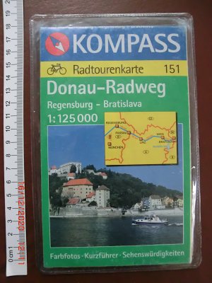 Donau-Radweg Regensburg - Bratislava - Radtourenkarte 1:125 000