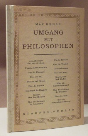 Umgang mit Philosophen. Essays.