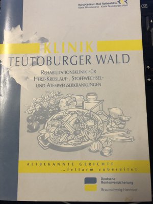 gebrauchtes Buch – TTeutoburger Wald Klinik altbekannte Gerichte fettarm zubereitet