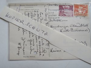 Hermann Hesse: Eigenhändige Postkarte beschrieben mit eigenhändiger Signatur. 1955 ? aus Montanola an das Hamburger Abendblatt