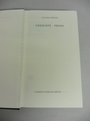 gebrauchtes Buch – Eduard Mörike – Gedichte Prosa. - Bibliothek der Klassiker.