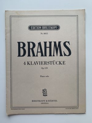 antiquarisches Buch – Johannes Brahms – 4 Klavierstücke  op. 119 piano solo (EB 6015)