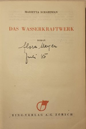 antiquarisches Buch – Schahinian, Marietta: – Das Wasserkraftwerk. Roman.