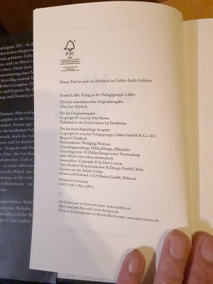 gebrauchtes Buch – Dan Brown – Das verlorene Symbol