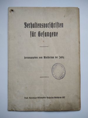 Verhaltensvorschriften für Gefangene