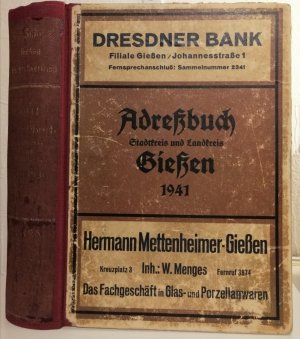 Giessen, Adreßbuch der Stadt und des Landkreis Gießen 1941, Einwohnerbuch Kreis Giessen