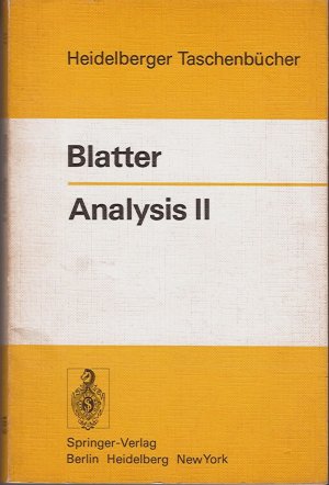 gebrauchtes Buch – Christian Blatter – Analysis II