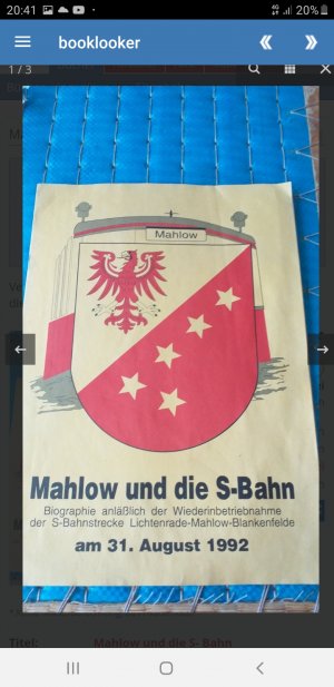 gebrauchtes Buch – Mahlow und die S- Bahn