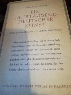 antiquarisches Buch – lothar schreyer – ein jahrtausend deutsche kunst