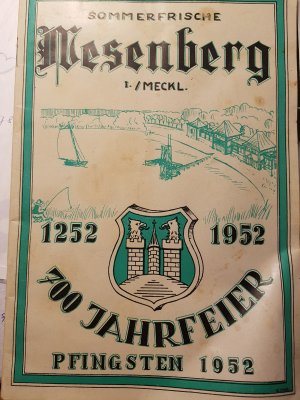 Sommerfrische Wesenberg 700 Jahrfeier 1952 Festschrift und Programm