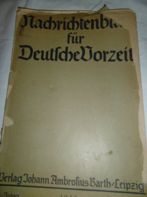 antiquarisches Buch – Nachrichtenblatt für Deutsche Vorzeit 18. Jahrgang 1942 Heft 1-2
