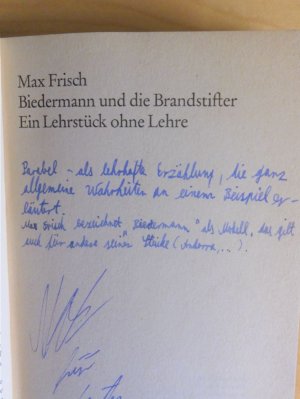 gebrauchtes Buch – Max Frisch – Biedermann und die Brandstifter - Ein Lehrstück ohne Lehre. Mit einem Nachspiel