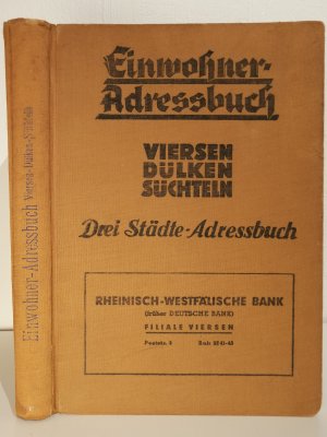 Viersen, Einwohner-Adressbuch für die Städte Viersen Dülken Süchteln (Dreistädte Adressbuch) von 1950