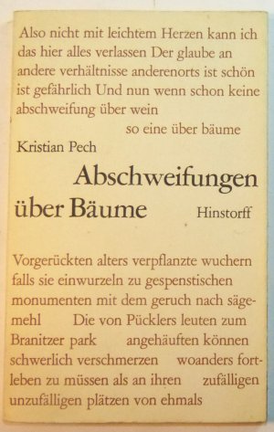 gebrauchtes Buch – Kristian Pech – Abschweifungen über Bäume, Erstausgabe