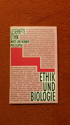 gebrauchtes Buch – Lothar Bade – Ethik und Biologie  -  Reihe Lesehefte