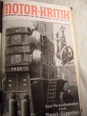 Motor-Kritik Halbmonats-Zeitschrift für den Fortschritt in der Kraftfahrt XVII. Jahrgang Nr. 22 Mitte November 1937