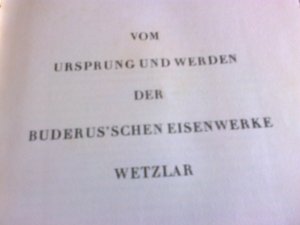 Vom Ursprung und Werden der Buderus