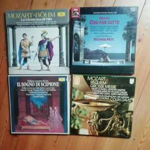 gebrauchter Tonträger – MOZART Sammlung Konvolut 4 Boxen Klassik Vinyl 11 Lps + Begleithefte Böhm, Muti