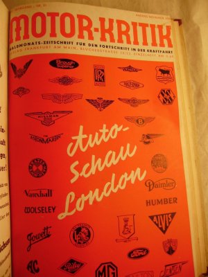 Motor-Kritik Halbmonats-Zeitschrift für den Fortschritt in der Kraftfahrt XVIII. Jahrgang Nr. 21 Anfang November 1938