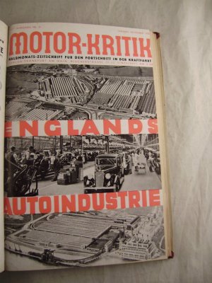 Motor-Kritik Halbmonats-Zeitschrift für den Fortschritt in der Kraftfahrt XVI. Jahrgang Nr. 21 Anfang November 1936