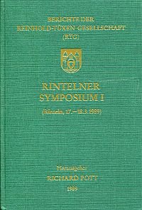 Berichte der Reinhold-Tüxen-Gesellschaft, Band 1:, Rintelner Symposium I. Rinteln, 17.-18.3.1989.