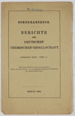 Ueber Condensationen von aromatischen Nitrosoverbindungen mit Methylenderivaten. Erste Mitteilung.
