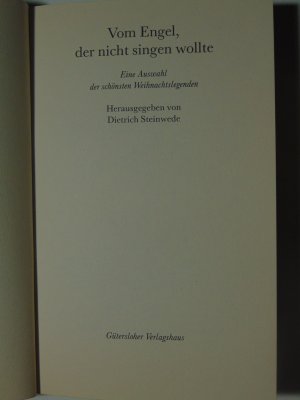 gebrauchtes Buch – Dietrich Steinwede – Vom Engel, der nicht singen wollte