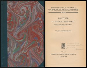 Die Tiefe im Antlitz der Welt. [Signiertes Widmungsexemplar.], Entwurf einer Metaphysik der Kunst.