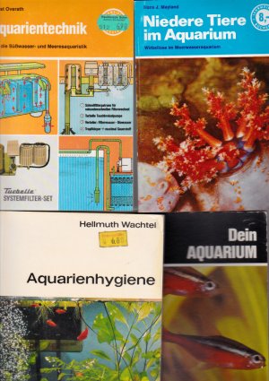 Lehrmeister Bücherei: Niedere Tiere im Aquarium, Band 46; Aquarientechnik Band 45; Das Aquarium Band 48 (Einband abgefingert); Warmwasser-Fische band 70, (lose Blättter); Der kranke Fisch Band 71 (Einband abgefingert); Kosmos; Aquarienhygiene- Das Vivarium; Heimtier- Bibliothek: Dein Aquarium