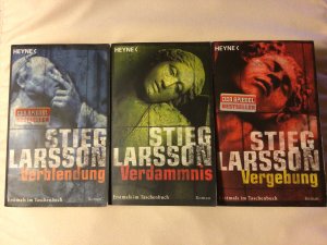 gebrauchtes Buch – Stieg Larsson – 3 Bände Verblendung-+ Verdammnis + Vergebung Die komplette Triologie!