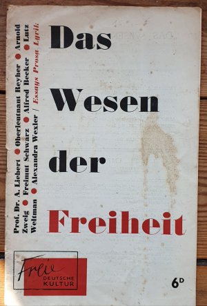 Das Wesen der Freiheit.