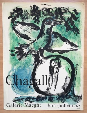 Chagall (Grüner Vogel). Galerie Maeght Juin - Juillet 1962.