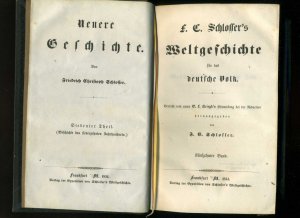 antiquarisches Buch – F. C. Schlossers – F. C. Schlossers Weltgeschichte für das deutsche Volk. Unter Mitwirkung des Verfassers bearbeitet von Dr. G. L. Kriegk. Hier: 16 Teile  in 8 Büchern / Doppelbände.