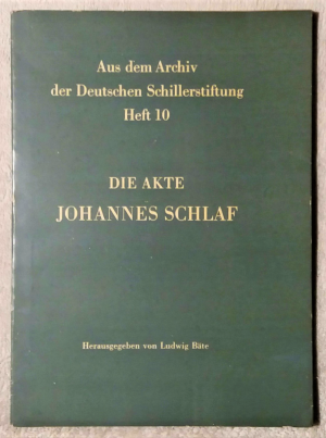 antiquarisches Buch – Ludwig Bäte – Die Akte Johannes Schlaf