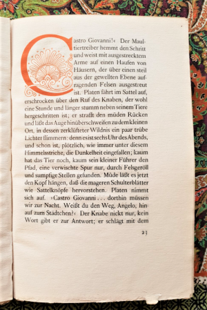 antiquarisches Buch – Hans von Hülsen – Eos und Hesperos • Zwei Platen-Novellen