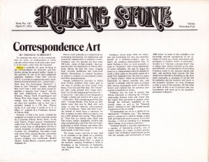 gebrauchtes Buch – Albright – Thomas Albright. Cortrespondence Art. Reprinted "Rolling Stone", No. 107, April 27, 1972.