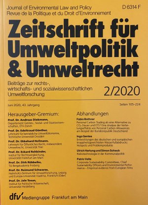 gebrauchtes Buch – Autorenkollektiv – ZfU - Zeitschrift für Umweltpolitik & Umweltrecht - Ausgabe 1 - 4 2020 - Beiträge zur rechts-, wirtschafts- und sozialwissenschaftlichen Umweltforschung