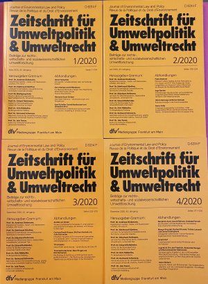 gebrauchtes Buch – Autorenkollektiv – ZfU - Zeitschrift für Umweltpolitik & Umweltrecht - Ausgabe 1 - 4 2020 - Beiträge zur rechts-, wirtschafts- und sozialwissenschaftlichen Umweltforschung