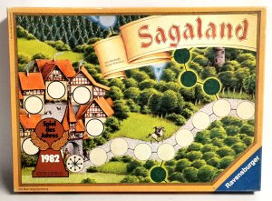 gebrauchtes Spiel – Alex Randolph und Michael Matschoss – Sagaland A9 1981 Ravensburger Spieleverlag 01026 - ab 8 Jahren - für 2 - 6 Spieler - Spieldauer ca 60 Minuten