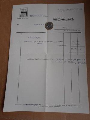 Rechnung v. 2.11.57 Geschäftsbrief