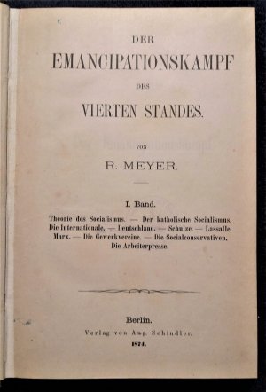 antiquarisches Buch – Rudolf Meyer – Der Emancipationskampf des vierten Standes • I. Band