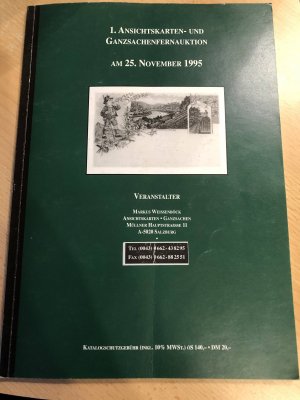 1. Ansichtskarten- und Ganzsachenfernauktion am 25. November 1995