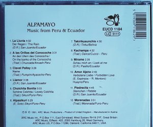 Music from Equador & Peru (CD)