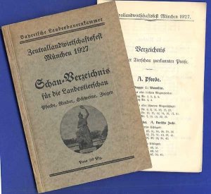 antiquarisches Buch – Bayerische Landesbauernkammer – München, Landwirtschaft Ausstellung und Landes Tierschau 1927 Pferde, Rinder, Schweine, Ziegen,.