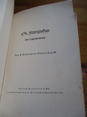 antiquarisches Buch – Böhlen Hippolytus – St. Franziskus