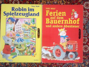 2 Kinderbücher im Riesenformat): Robin im Spielzeugland. Ferien auf dem Bauernhof.