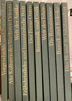 Schätze der Weltkunst. HIER: 10 Bände (Band 1-10 komplett). 1. Band: Vorgeschichte  und Naturvölker // 2. Band: Alte Kulturen // 3. Band: Welt der Antike // 4. Band: Frühchristliche und byzantinische Welt // 5. Band: Der ferne Osten // 6. Band: Romanik und Gotik // 7. Band: Welt des Isalm // 8. Band: Die Renaissance // 9. Band: Barock und Rokoko // 10. Band: Das 19. und 20. Jahrhundert //