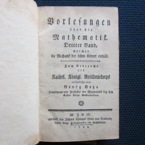 antiquarisches Buch – Vega, Georg Freyherr von – Vorlesungen über die Mathematik, 4 Bände