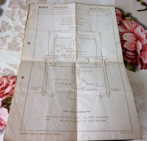 Bosch Schaltplan  - WSE 620/33 - Schaltplan VW-Blinkanlage mit Ein-Kreis-Schalter - VDT 15.10.1960